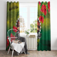 Cook Islands ANDAC Day Window Curtain Honor and Remember Soliders-Forever in My Thoughts Grunge Style