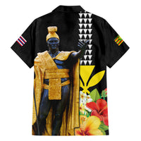 Hawaii King Kamehameha Day Family Matching Long Sleeve Bodycon Dress and Hawaiian Shirt Kanaka Maoli Hibiscus Flower and Kakau Pattern LT03 - Polynesian Pride