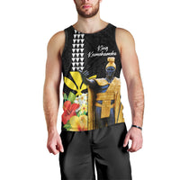 Hawaii King Kamehameha Day Men Tank Top Kanaka Maoli Hibiscus Flower and Kakau Pattern