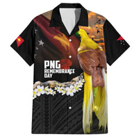 Papua New Guinea Remembrance Day Family Matching Puletasi and Hawaiian Shirt Bird of Paradise Plumeria Flower and Polynesian Pattern LT03 Dad's Shirt - Short Sleeve Black - Polynesian Pride