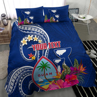 Personalised Guam Liberation Bedding Set Latte Stone and Guahan Seal Jungle Flower
