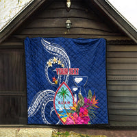 Personalised Guam Liberation Quilt Latte Stone and Guahan Seal Jungle Flower
