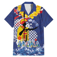 Hawaii King Kamehameha Day Family Matching Mermaid Dress and Hawaiian Shirt Lei Sea Waves Polynesian Tapa Pattern