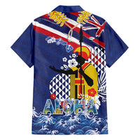 Hawaii King Kamehameha Day Family Matching Summer Maxi Dress and Hawaiian Shirt Lei Sea Waves Polynesian Tapa Pattern