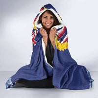 Hawaii King Kamehameha Day Hooded Blanket Lei Sea Waves Polynesian Tapa Pattern