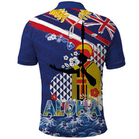 Hawaii King Kamehameha Day Polo Shirt Lei Sea Waves Polynesian Tapa Pattern