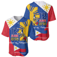 Philippines Independence Day Baseball Jersey Araw ng Kalayaan Polynesian Sun and YAKAN Pattern