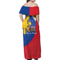 Philippines Independence Day Family Matching Off Shoulder Maxi Dress and Hawaiian Shirt Araw ng Kalayaan Polynesian Sun and YAKAN Pattern