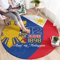Philippines Independence Day Round Carpet Araw ng Kalayaan Polynesian Sun and YAKAN Pattern LT03 - Polynesian Pride