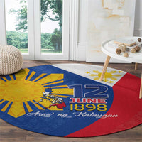 Philippines Independence Day Round Carpet Araw ng Kalayaan Polynesian Sun and YAKAN Pattern LT03 - Polynesian Pride