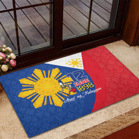 Philippines Independence Day Rubber Doormat Araw ng Kalayaan Polynesian Sun and YAKAN Pattern