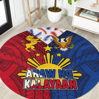 Philippines Independence Day 126th Anniversary Round Carpet Polynesian Pattern National Flag Style LT03 Red - Polynesian Pride