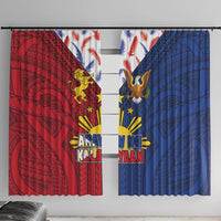 Philippines Independence Day 126th Anniversary Window Curtain Polynesian Pattern National Flag Style LT03 With Hooks Red - Polynesian Pride