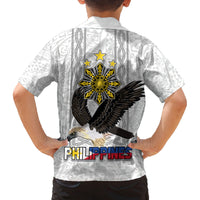 Philippines Eagle Week Family Matching Off Shoulder Maxi Dress and Hawaiian Shirt Polynesian Pattern Barong Style