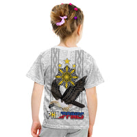 Philippines Eagle Week Kid T Shirt Polynesian Pattern Barong Style