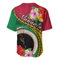 Vanuatu Tribal Boar Tusk Baseball Jersey Tropical Plants with Namele and Melanesian Pattern