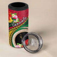 Vanuatu Tribal Boar Tusk 4 in 1 Can Cooler Tumbler Tropical Plants with Namele and Melanesian Pattern