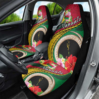 Vanuatu Tribal Boar Tusk Car Seat Cover Tropical Plants with Namele and Melanesian Pattern