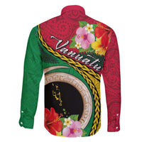 Vanuatu Tribal Boar Tusk Family Matching Off Shoulder Maxi Dress and Hawaiian Shirt Tropical Plants with Namele and Melanesian Pattern LT03 - Polynesian Pride