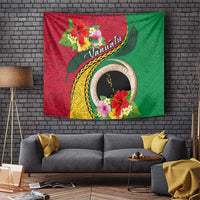 Vanuatu Tribal Boar Tusk Tapestry Tropical Plants with Namele and Melanesian Pattern