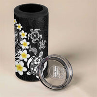 Hawaiian Plumeria Turtles 4 in 1 Can Cooler Tumbler Polynesian Art Tattoo