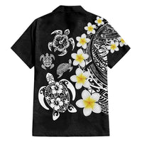 Hawaiian Plumeria Turtles Family Matching Off Shoulder Maxi Dress and Hawaiian Shirt Polynesian Art Tattoo