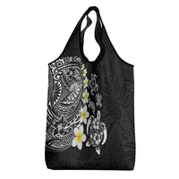 Hawaiian Plumeria Turtles Grocery Bag Polynesian Art Tattoo