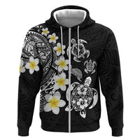Hawaiian Plumeria Turtles Hoodie Polynesian Art Tattoo