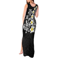Hawaiian Plumeria Turtles Tank Maxi Dress Polynesian Art Tattoo
