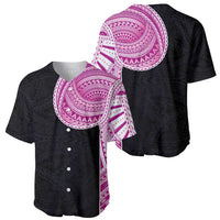 Samoan Art Tattoo Polynesian Pattern Baseball Jersey Pink Out Color