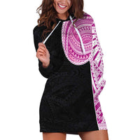 Samoan Art Tattoo Polynesian Pattern Hoodie Dress Pink Out Color LT03 Black - Polynesian Pride