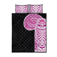 Samoan Art Tattoo Polynesian Pattern Quilt Bed Set Pink Out Color