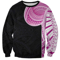 Samoan Art Tattoo Polynesian Pattern Sweatshirt Pink Out Color