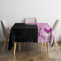 Samoan Art Tattoo Polynesian Pattern Tablecloth Pink Out Color