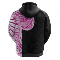 Samoan Art Tattoo Polynesian Pattern Zip Hoodie Pink Out Color LT03 - Polynesian Pride