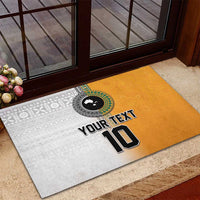 Custom Fiji and Australia Rugby Rubber Doormat Aboriginal and Fijian Masi Pattern