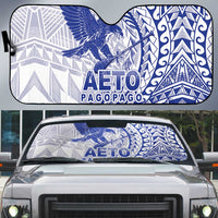 Samoa Pago Pago Aeto Auto Sun Shade Wingstyle Blue-White Color - Polynesian Pride