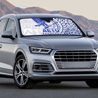 Samoa Pago Pago Aeto Auto Sun Shade Wingstyle Blue-White Color - Polynesian Pride