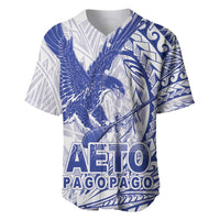 Samoa Pago Pago Aeto Baseball Jersey Wingstyle Blue-White Color - Polynesian Pride