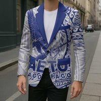 American Samoa Pago Pago Aeto Blazer Wingstyle Blue-White Color LT03 - Polynesian Pride