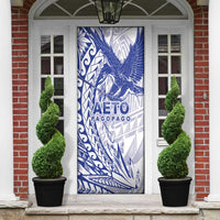 Samoa Pago Pago Aeto Door Cover Wingstyle Blue-White Color - Polynesian Pride