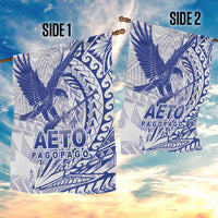 Samoa Pago Pago Aeto Garden Flag Wingstyle Blue-White Color - Polynesian Pride