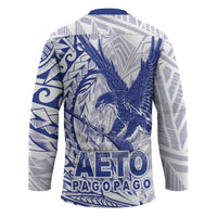 American Samoa Pago Pago Aeto Hockey Jersey Wingstyle Blue-White Color LT03 - Polynesian Pride