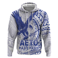 Samoa Pago Pago Aeto Hoodie Wingstyle Blue-White Color - Polynesian Pride