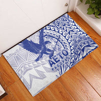 American Samoa Pago Pago Aeto Rubber Doormat Wingstyle Blue-White Color LT03 - Polynesian Pride