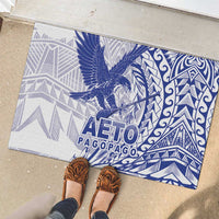 American Samoa Pago Pago Aeto Rubber Doormat Wingstyle Blue-White Color LT03 - Polynesian Pride