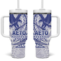 Samoa Pago Pago Aeto Tumbler With Handle Wingstyle Blue-White Color - Polynesian Pride