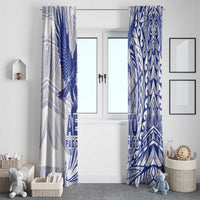Samoa Pago Pago Aeto Window Curtain Wingstyle Blue-White Color - Polynesian Pride