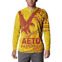 Samoa Pago Pago Aeto Button Sweatshirt Wingstyle Red-Gold Color - Polynesian Pride