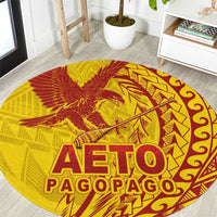 Samoa Pago Pago Aeto Round Carpet Wingstyle Red-Gold Color - Polynesian Pride